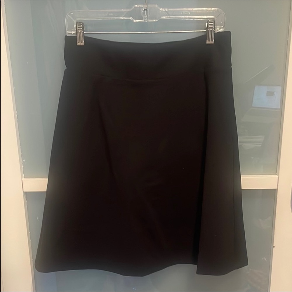 Betabrand Black Knee-Length A-Line Skirt with Built In Biker Shorts, M